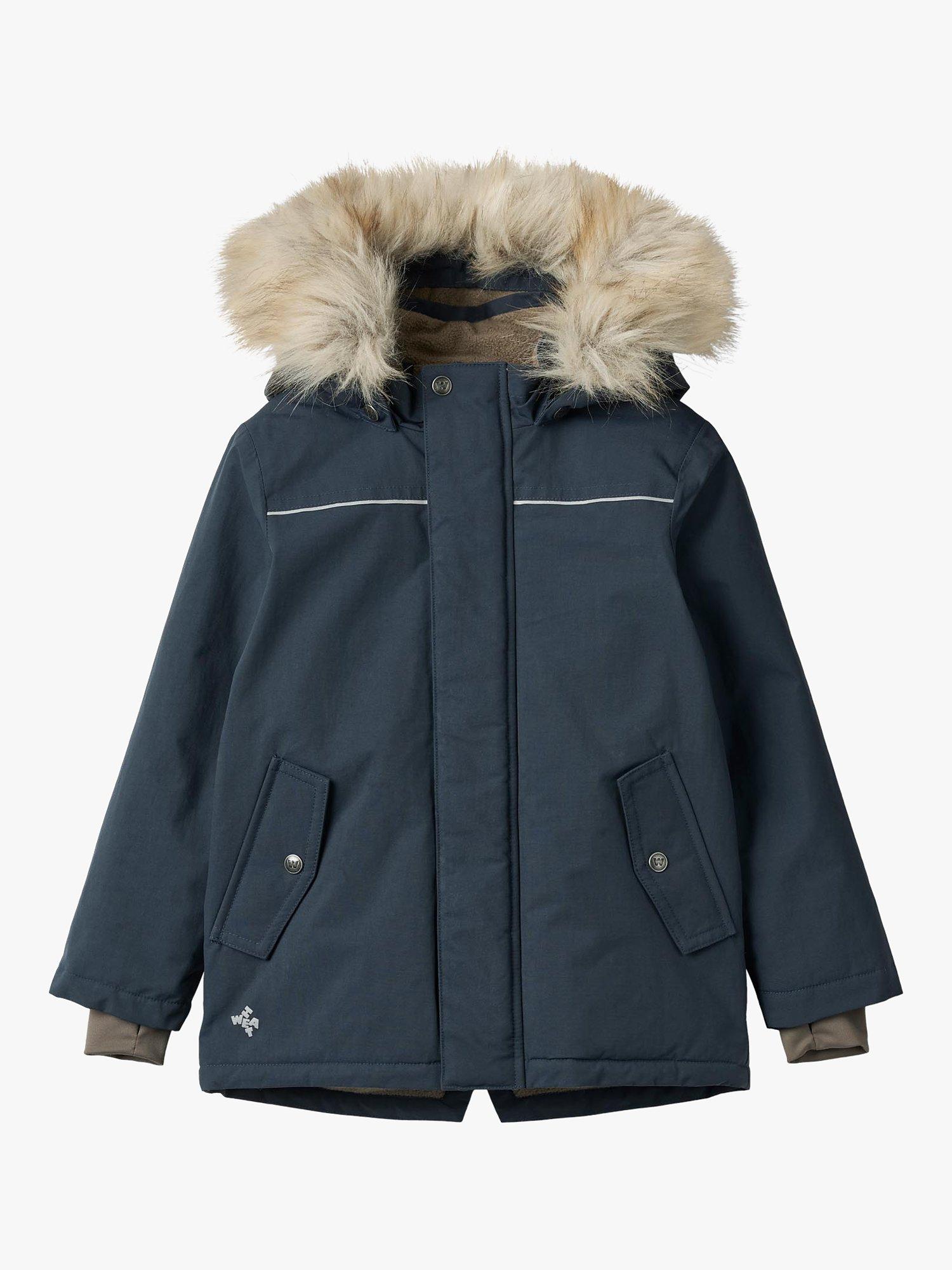 WHEAT Kids' Kasper Waterproof Hooded Jacket, Navy