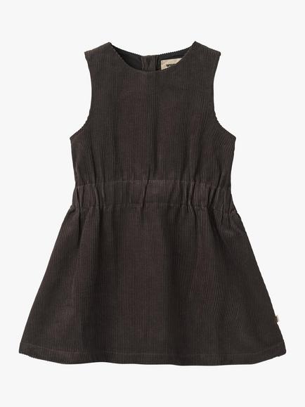 WHEAT Kids' Agnete Organic Cotton Corduroy Dress, Raven, Raven