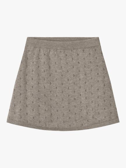 WHEAT Kids' Marta Organic Cotton Textured Mini Skirt, Grey, Grey
