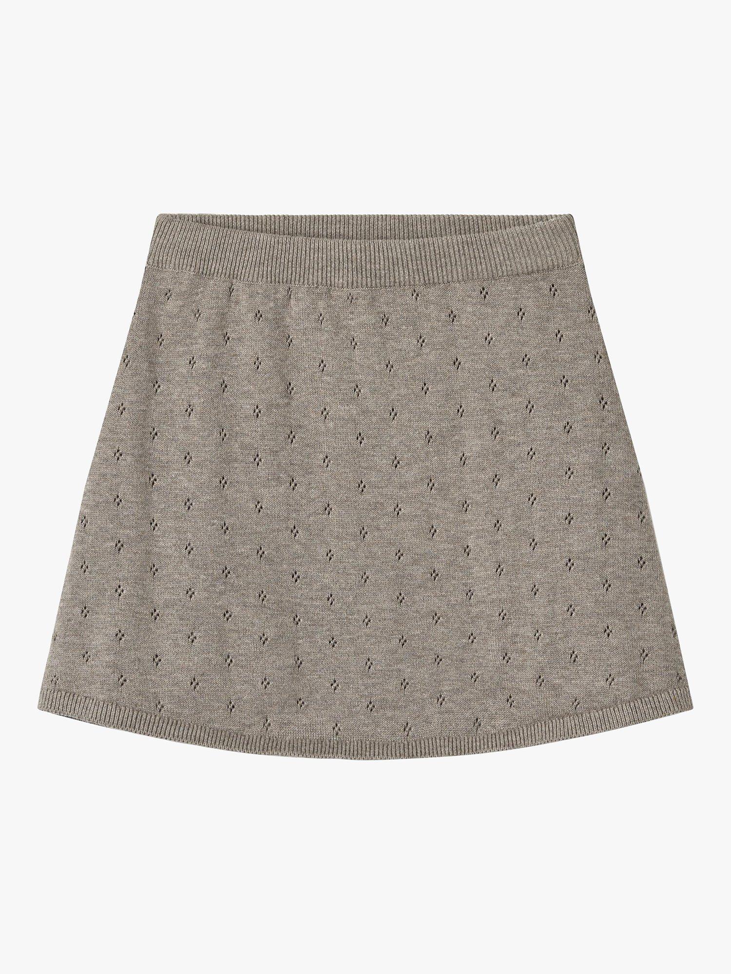 Product image 2 of 3, which shows WHEAT Kids' Marta Organic Cotton Textured Mini Skirt, Grey, 3 years