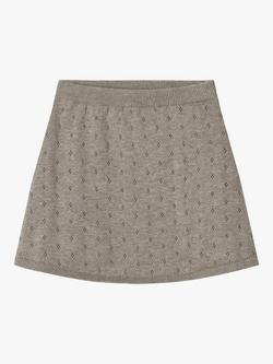 WHEAT Kids' Marta Organic Cotton Textured Mini Skirt, Grey - view 2, Grey