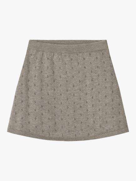 WHEAT Kids' Marta Organic Cotton Textured Mini Skirt, Grey - view 2, Grey