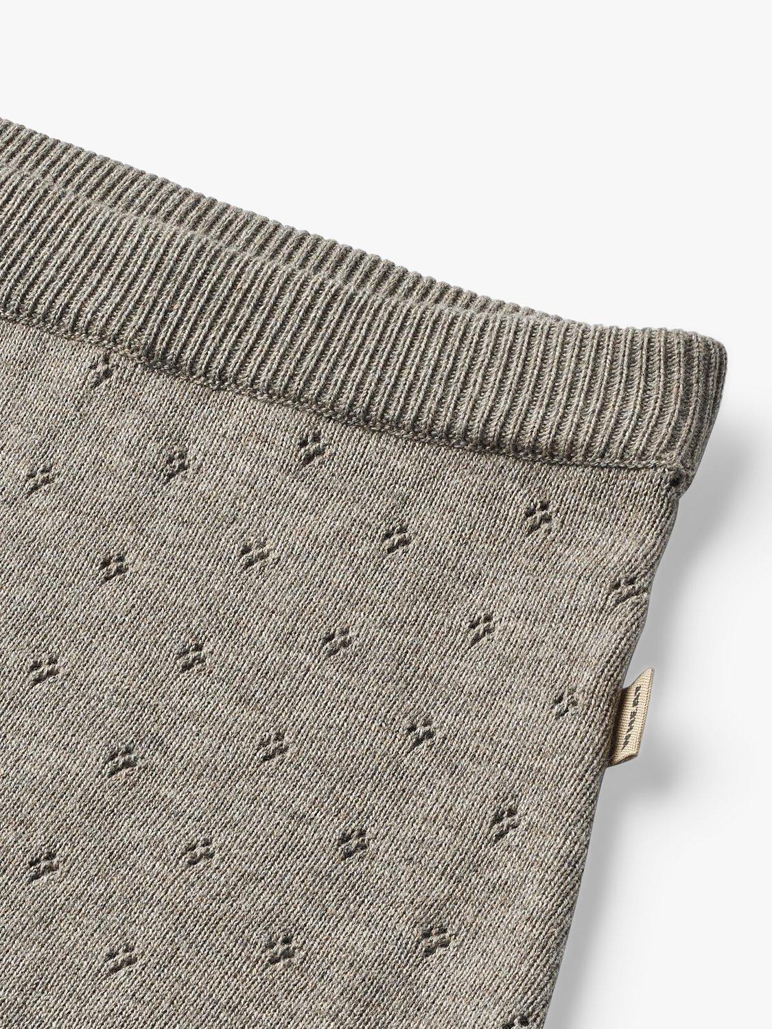 Product image 3 of 3, which shows WHEAT Kids' Marta Organic Cotton Textured Mini Skirt, Grey, 3 years