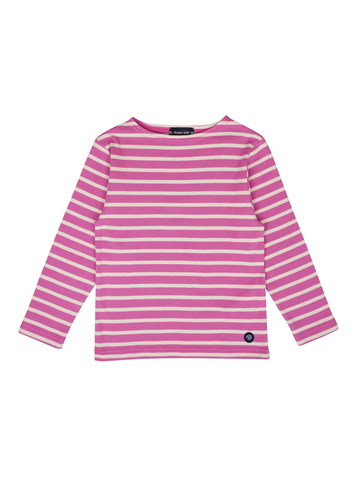 Armor Lux Kids' Cotton Breton Stripe Top, Lupin Scotch