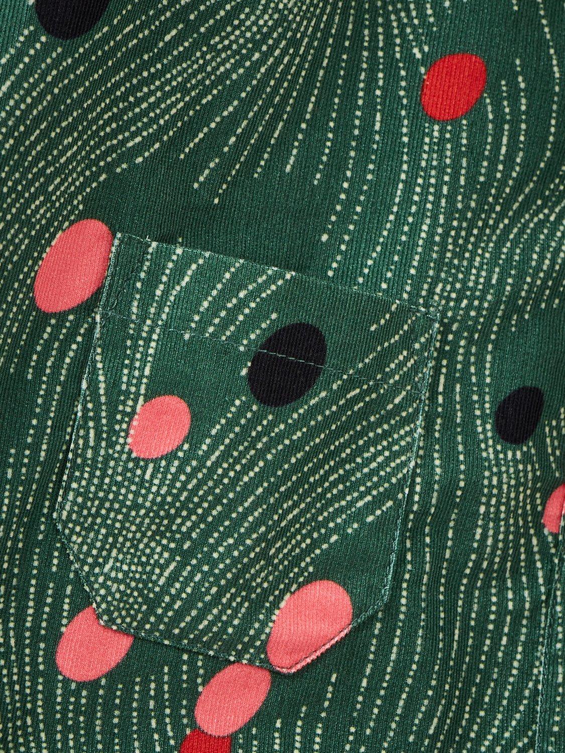 Product image 3 of 4, which shows Caramel Kids' Dragonfly Cotton Corduroy Shirt, Spot Print, 8 years