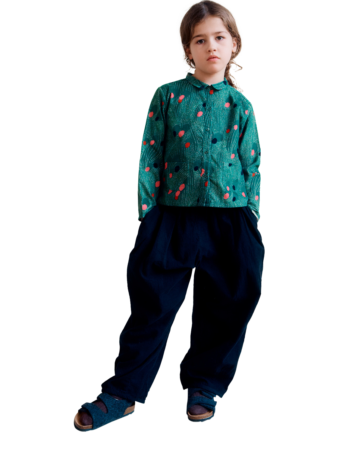 Product image 4 of 4, which shows Caramel Kids' Dragonfly Cotton Corduroy Shirt, Spot Print, 8 years