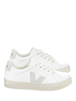 VEJA Kids' Esplar Leather Trainers, White, White