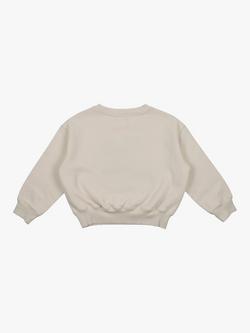 The New Society Kids' Hydra Cotton Branded Jumper, Vanilla Cream - view 2, Vanilla Cream