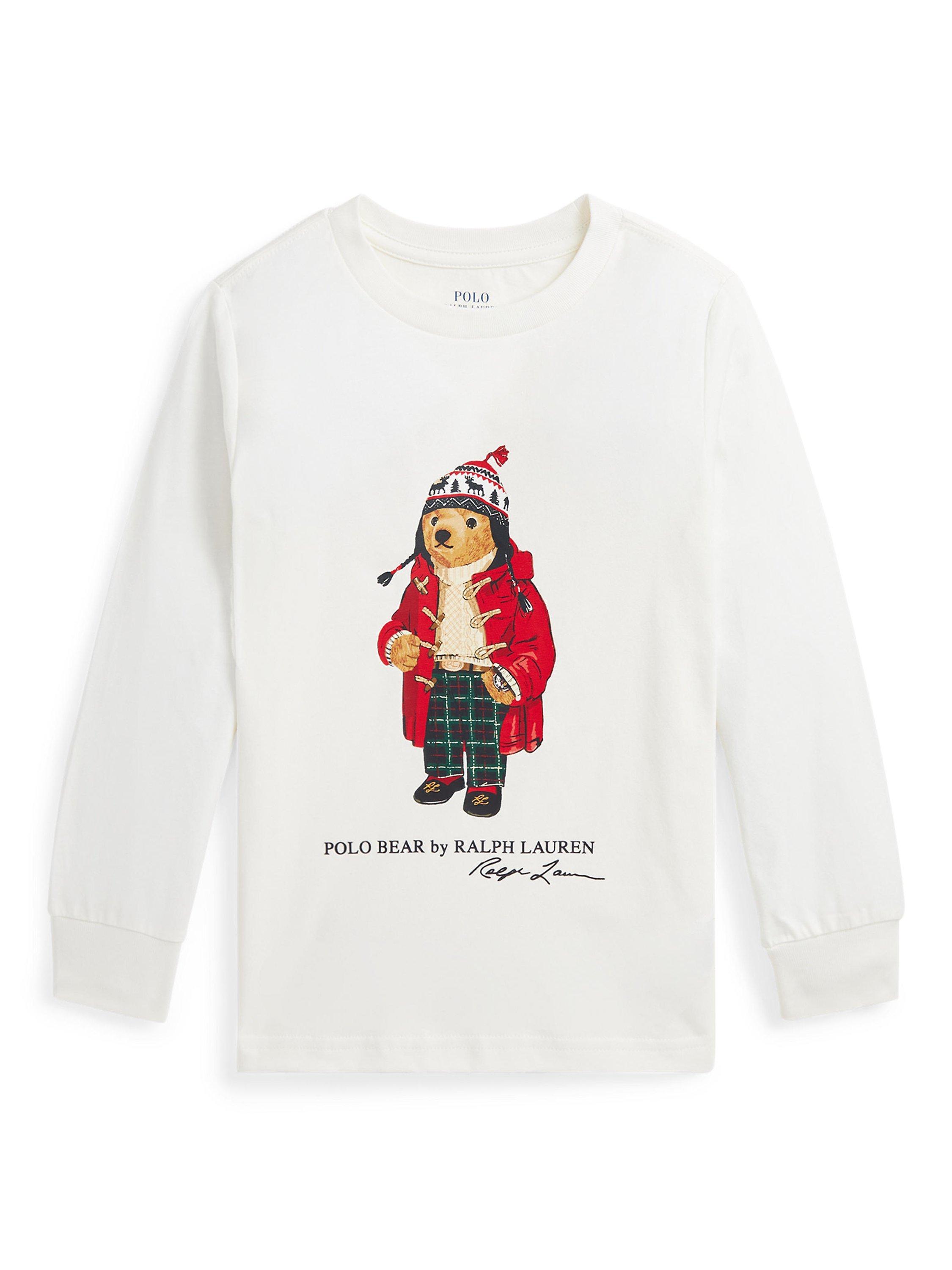 Polo Ralph Lauren Kids Polo Bear Cotton Long Sleeve T Shirt Nevis Bear