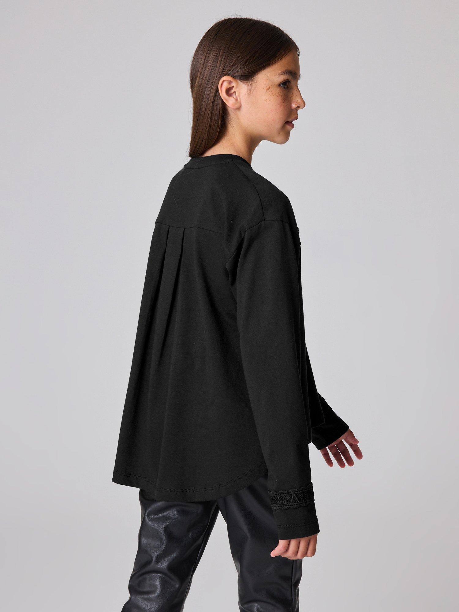 Product image 2 of 7, which shows smALLSAINTS ASG1 Logo Lace Tee, Black, 5-6 years