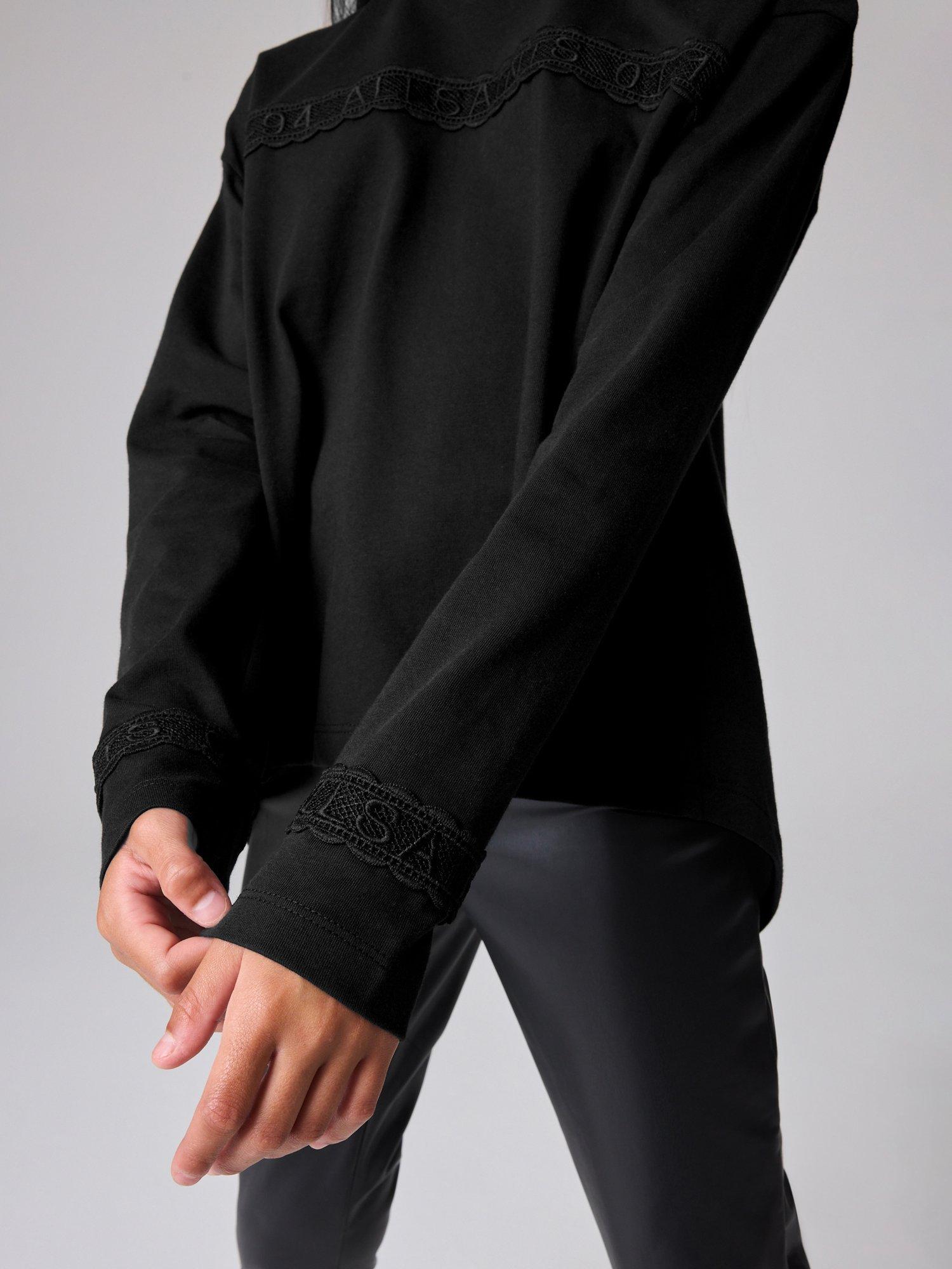Product image 6 of 7, which shows smALLSAINTS ASG1 Logo Lace Tee, Black, 5-6 years