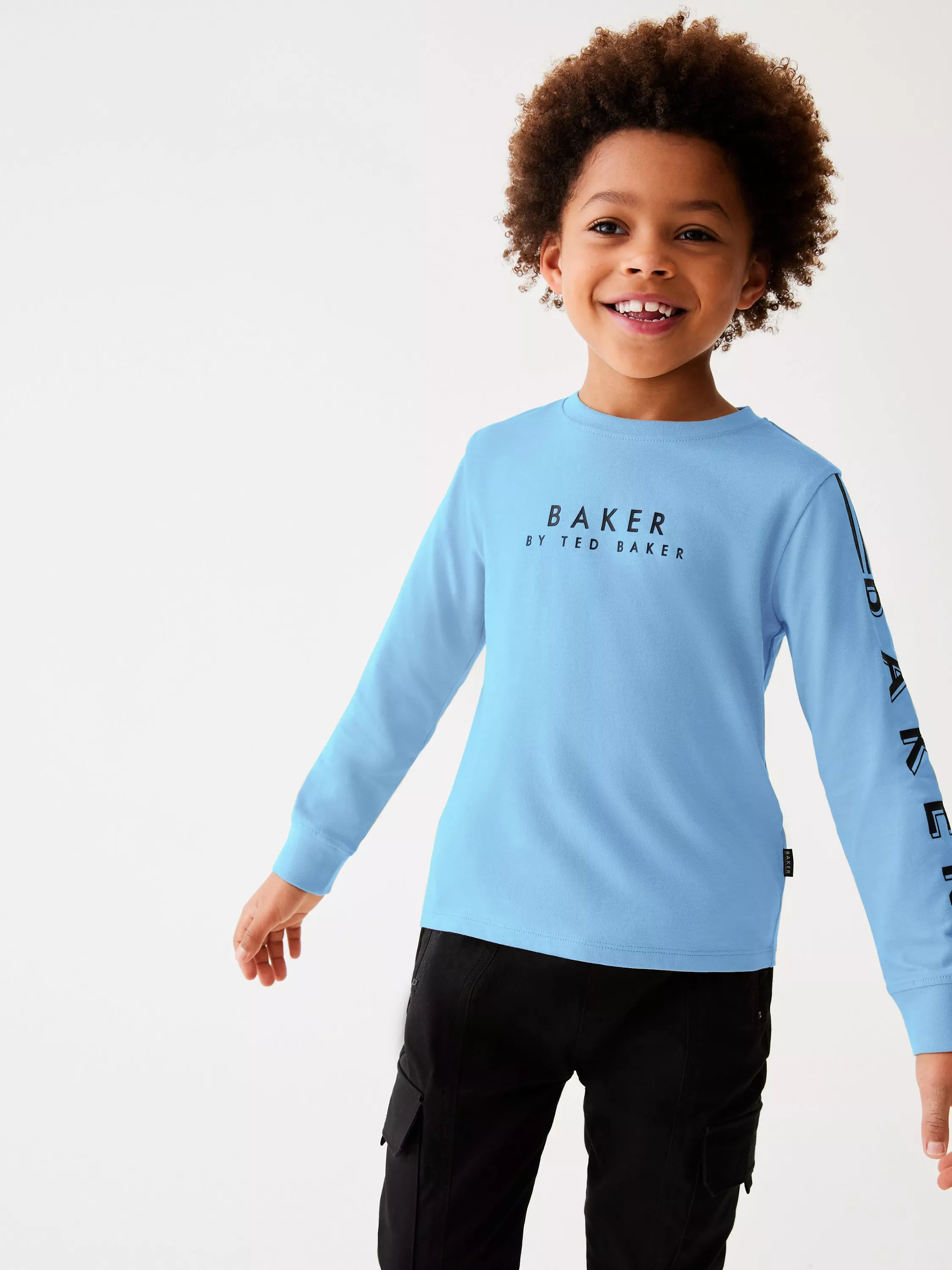 Ted Baker Kids Cotton Logo Long Sleeve T Shirt Khaki