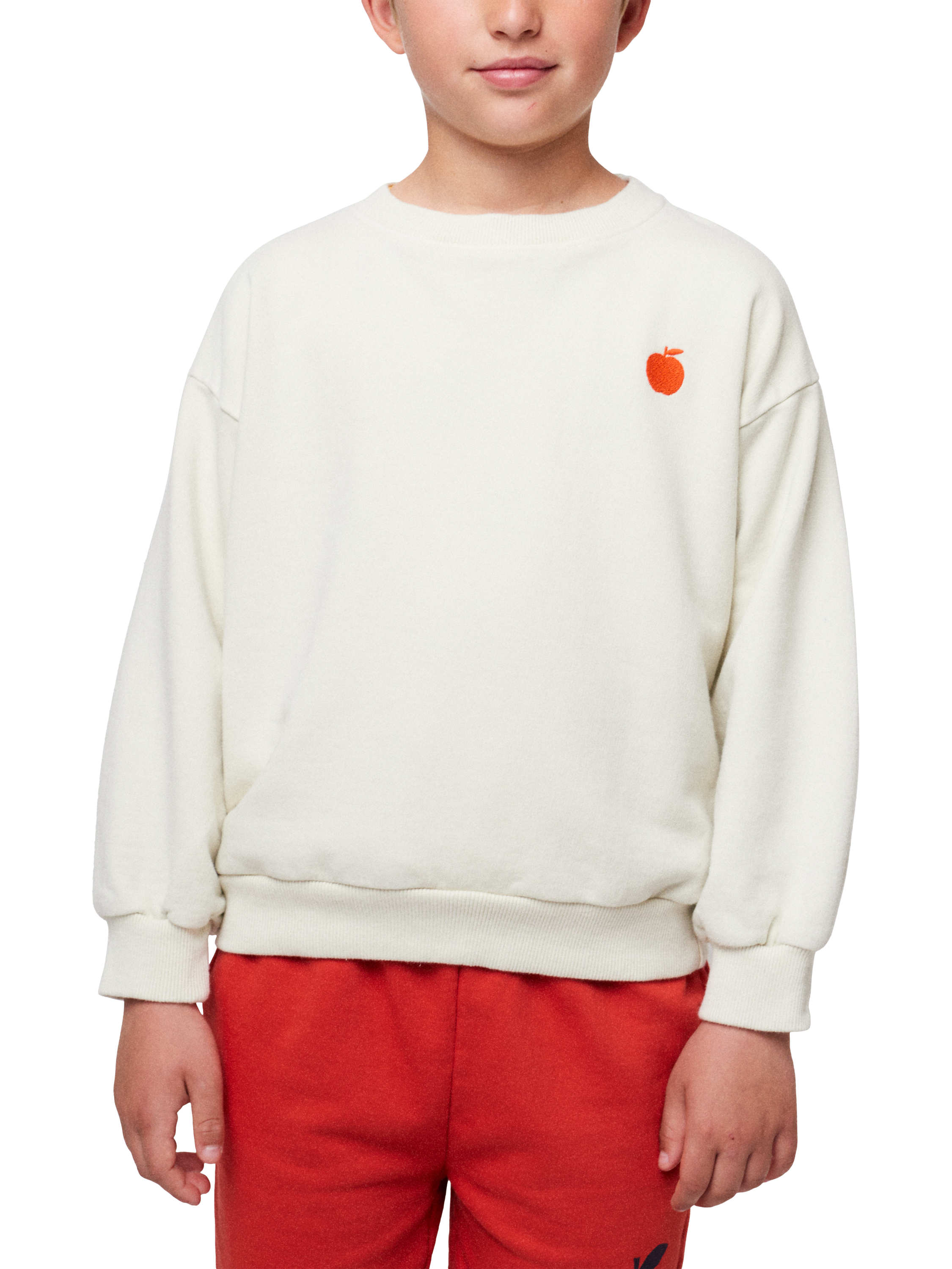 Product image 1 of 8, which shows Bobo Choses Kids' Roundneck Sweatshirt, Off White, 2-3 years