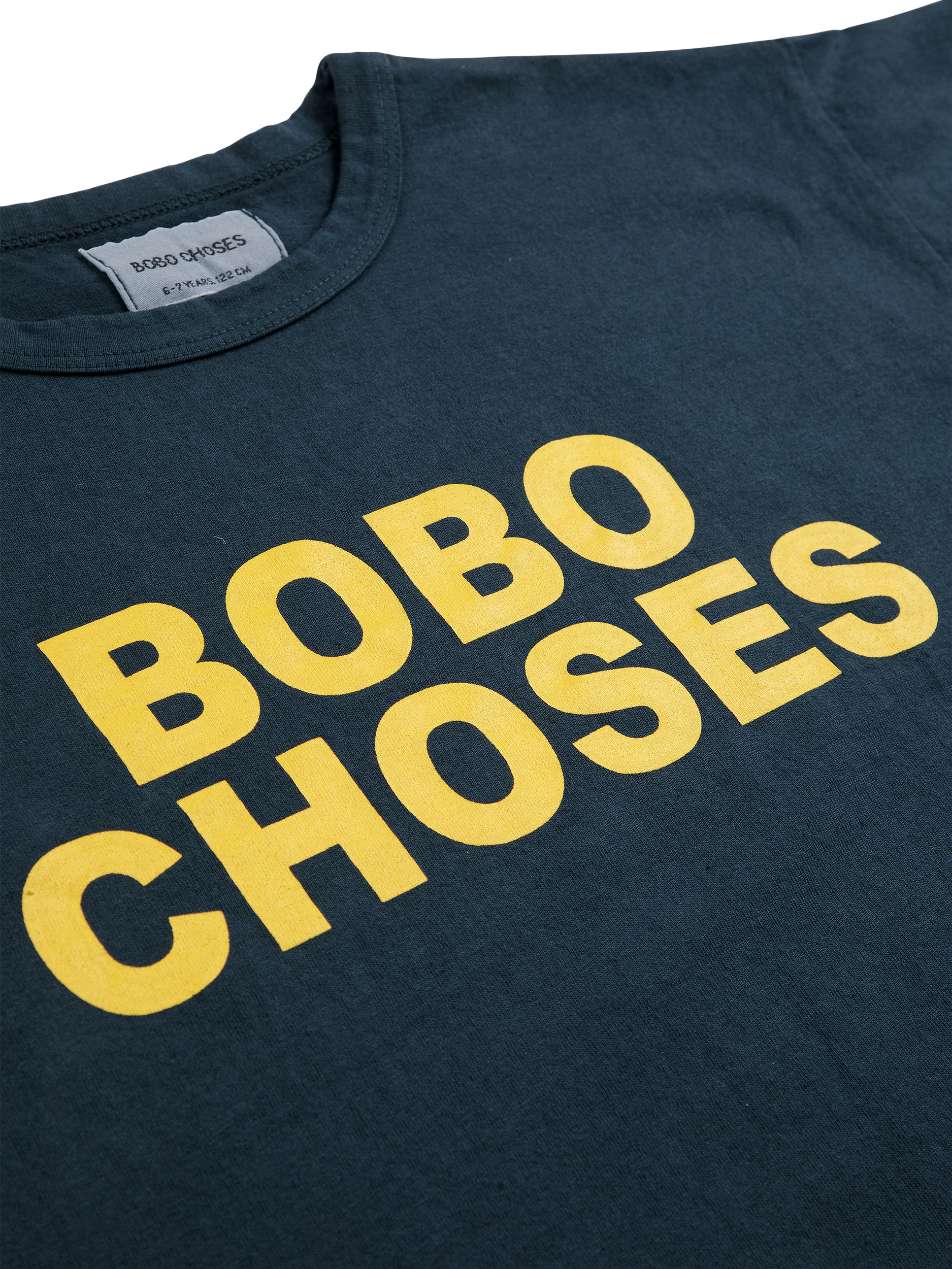 Product image 2 of 2, which shows Bobo Choses Kids' Logo T-Shirt, Dark Blue, 2-3 years