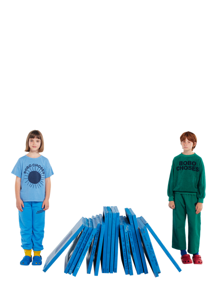 Bobo Choses Kids' Wide Leg Joggers, Dark Green - view 2, Dark Green