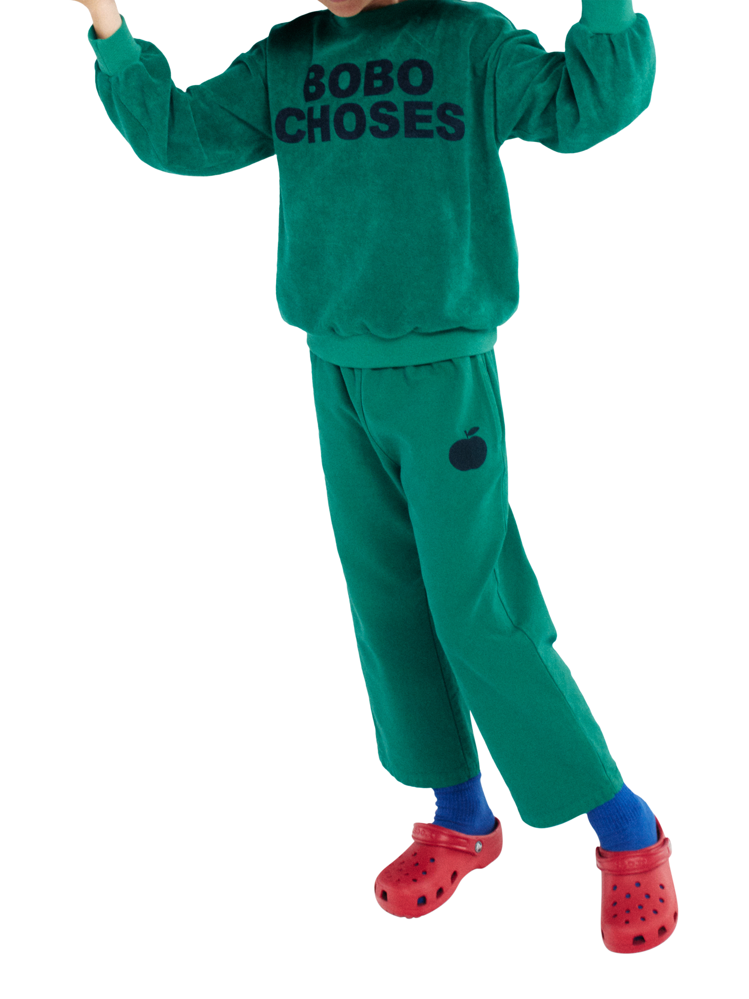 Product image 5 of 10, which shows Bobo Choses Kids' Wide Leg Joggers, Dark Green, 2-3 years