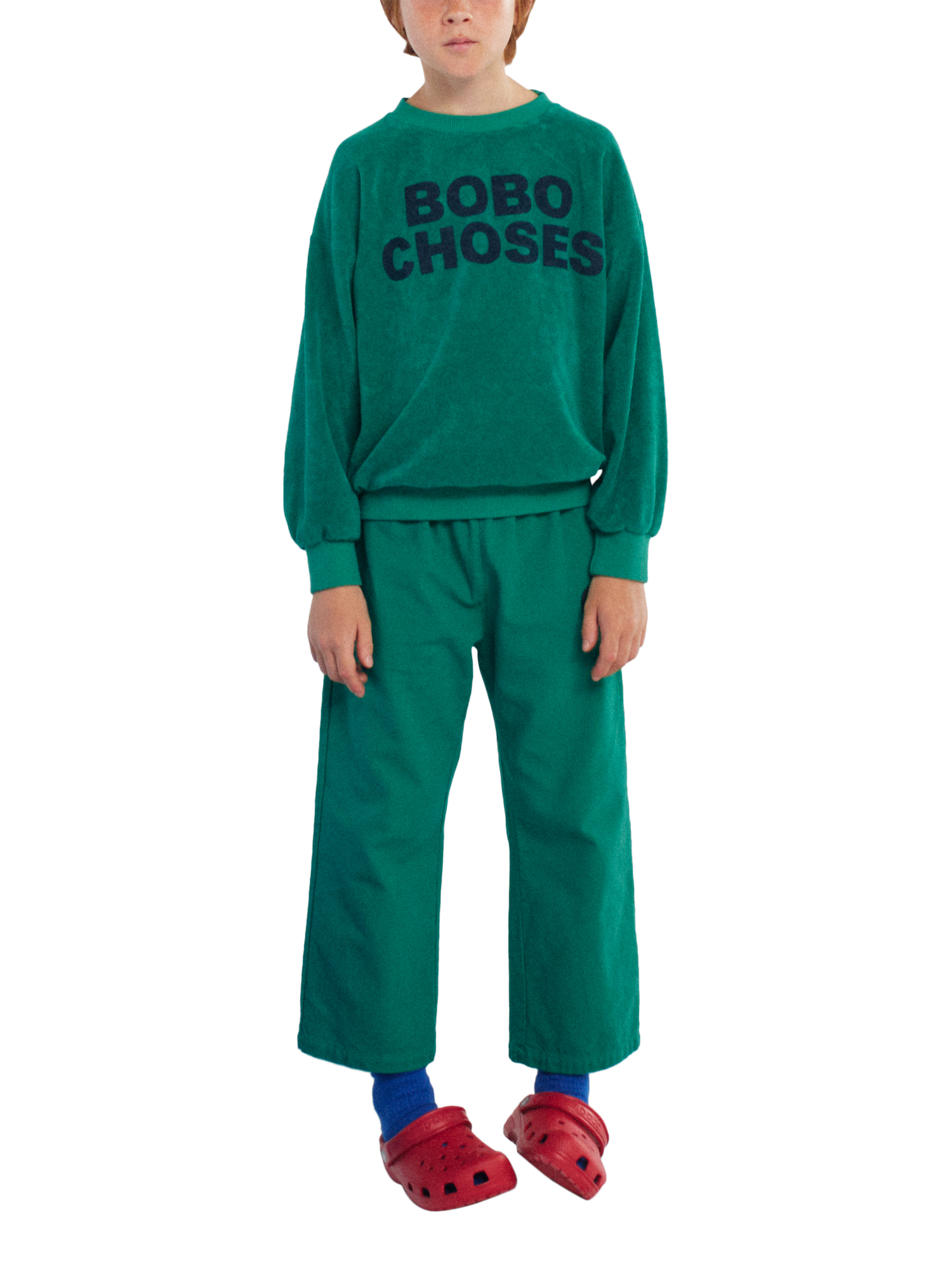 Product image 6 of 10, which shows Bobo Choses Kids' Wide Leg Joggers, Dark Green, 2-3 years
