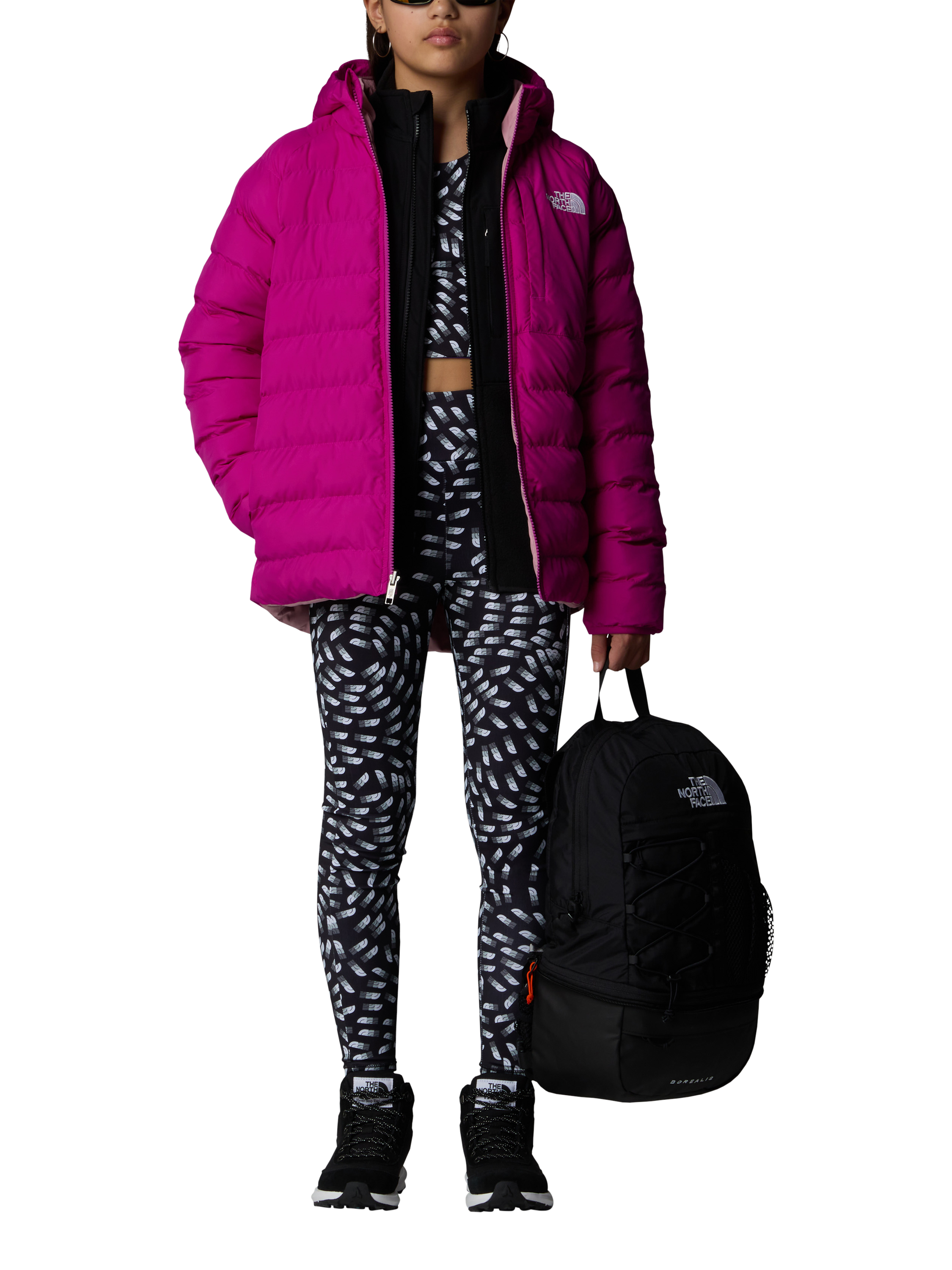 Product image 2 of 7, which shows The North Face Kids' Reversible Perrito Jacket, Mulberry, XL