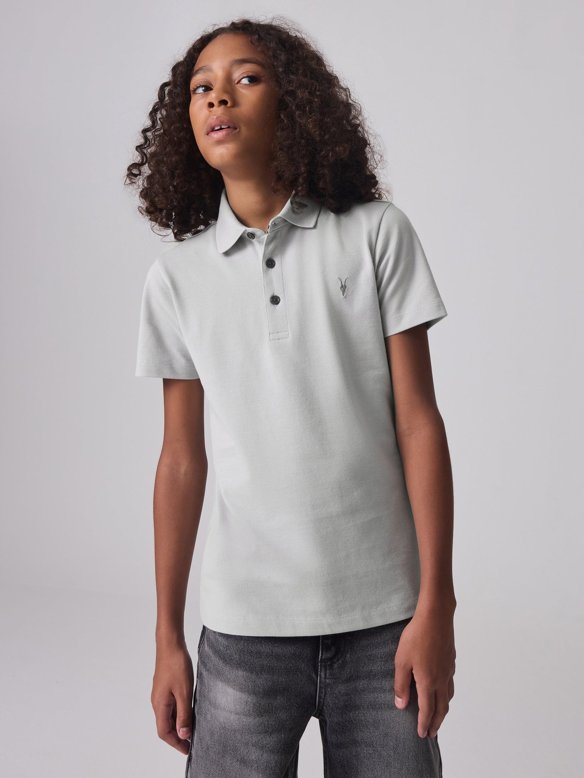 smALLSAINTS Kids' Cotton Short Sleeve Polo Shirt, Grey