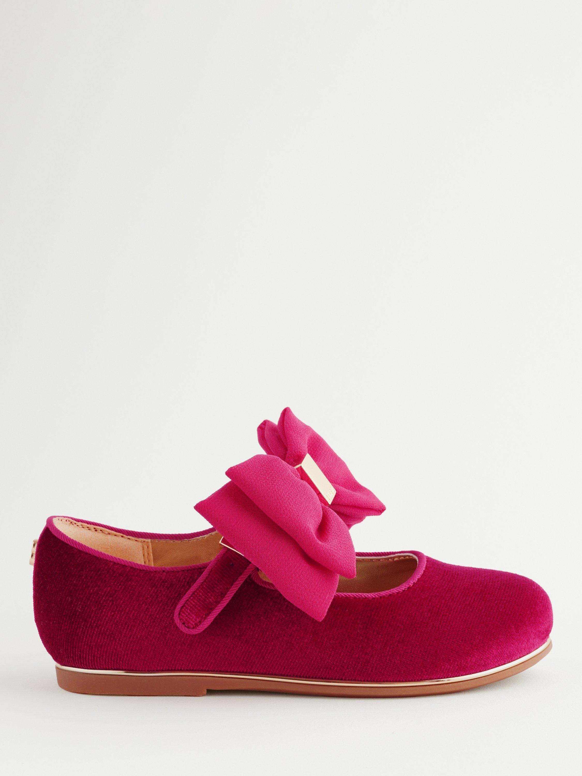 Ted Baker Kids Velvet Bow Mary Jane Shoes Red