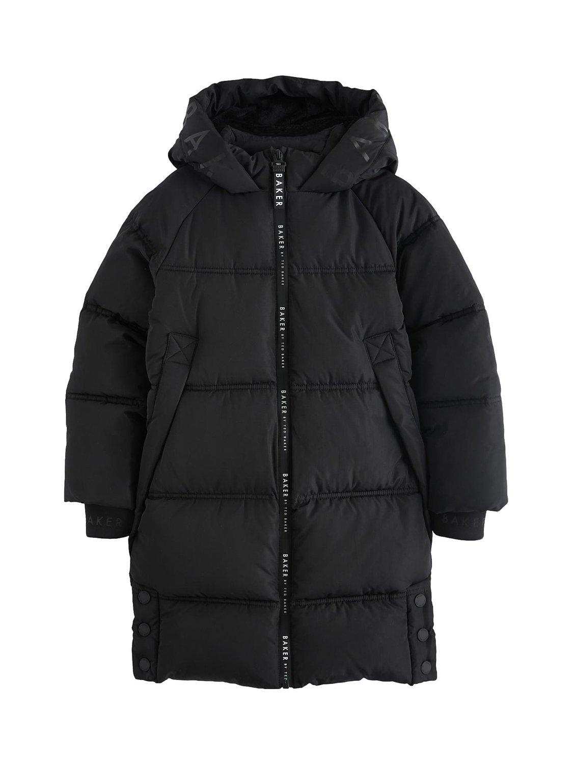 Ted Baker Kids' Padded Longline Coat, Black