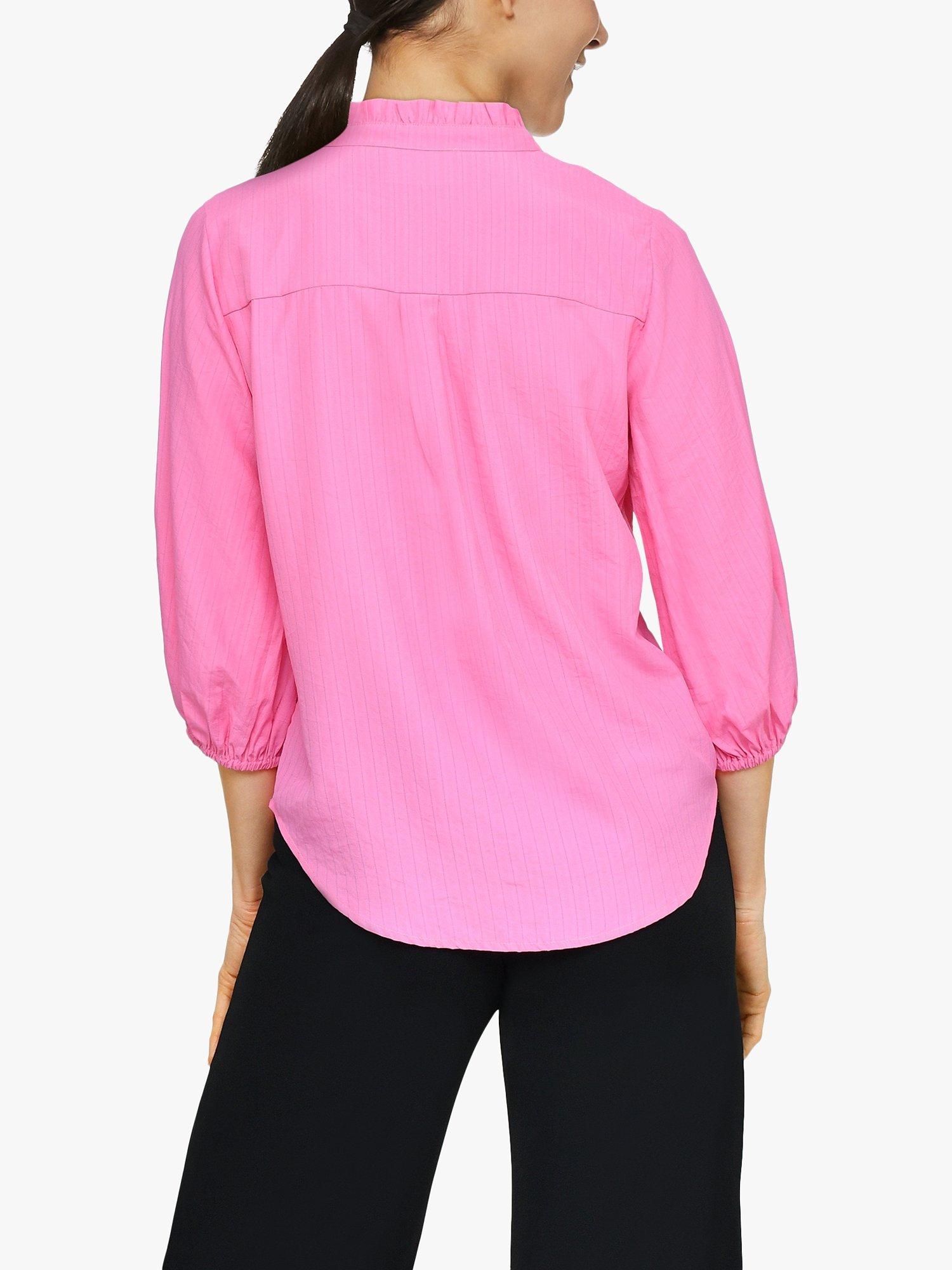 Product image 2 of 4, which shows Sisters Point Emia Textured Frill Collar Shirt, Pink, XS