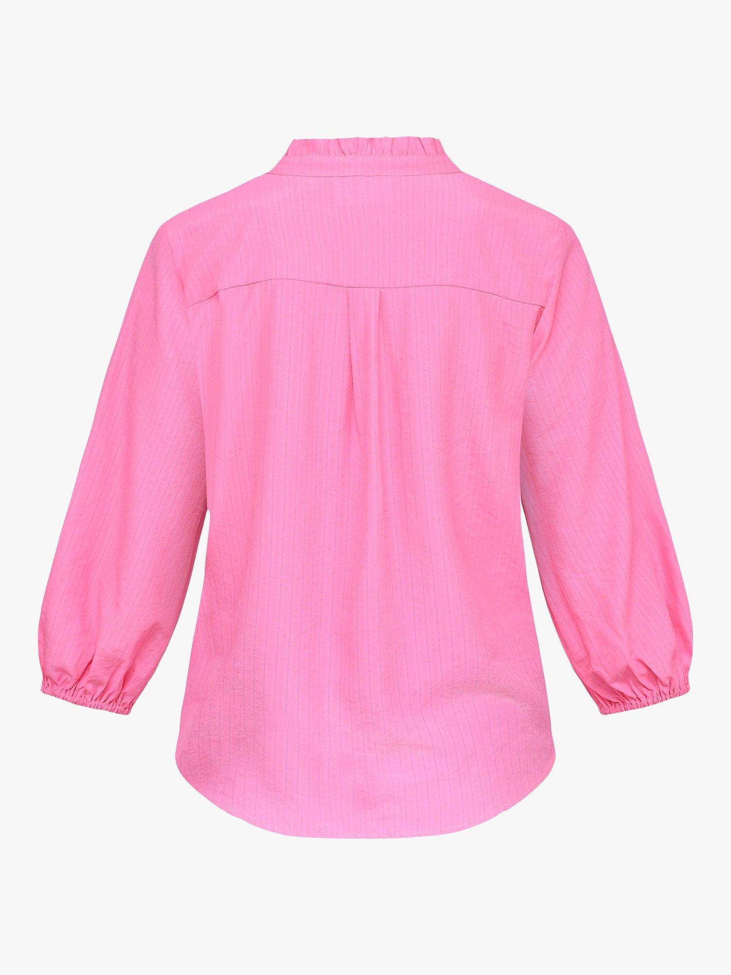 Product image 4 of 4, which shows Sisters Point Emia Textured Frill Collar Shirt, Pink, XS
