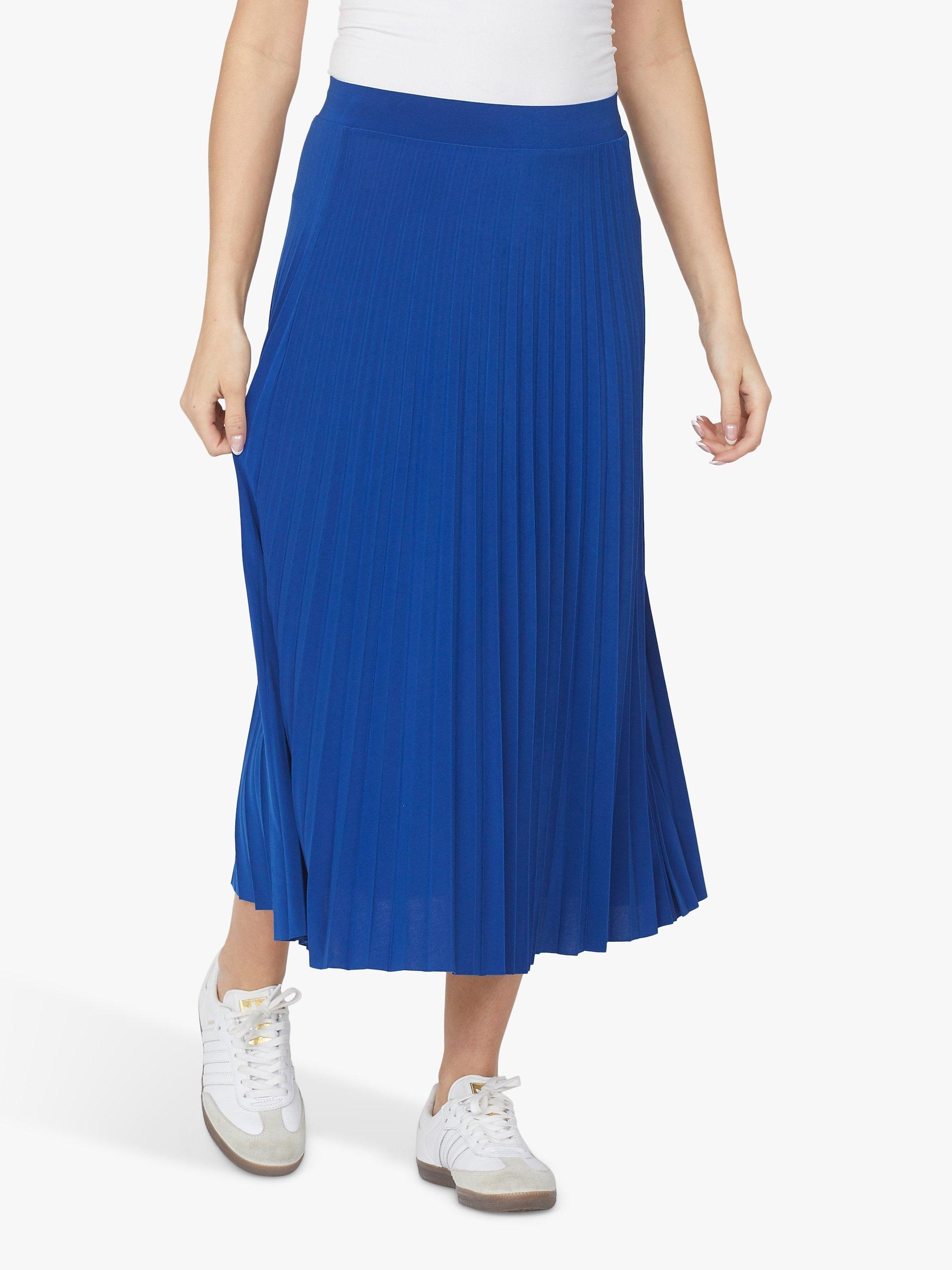 Product image 1 of 5, which shows Sisters Point Malou Pleated Midi Skirt, Cobalt, XS
