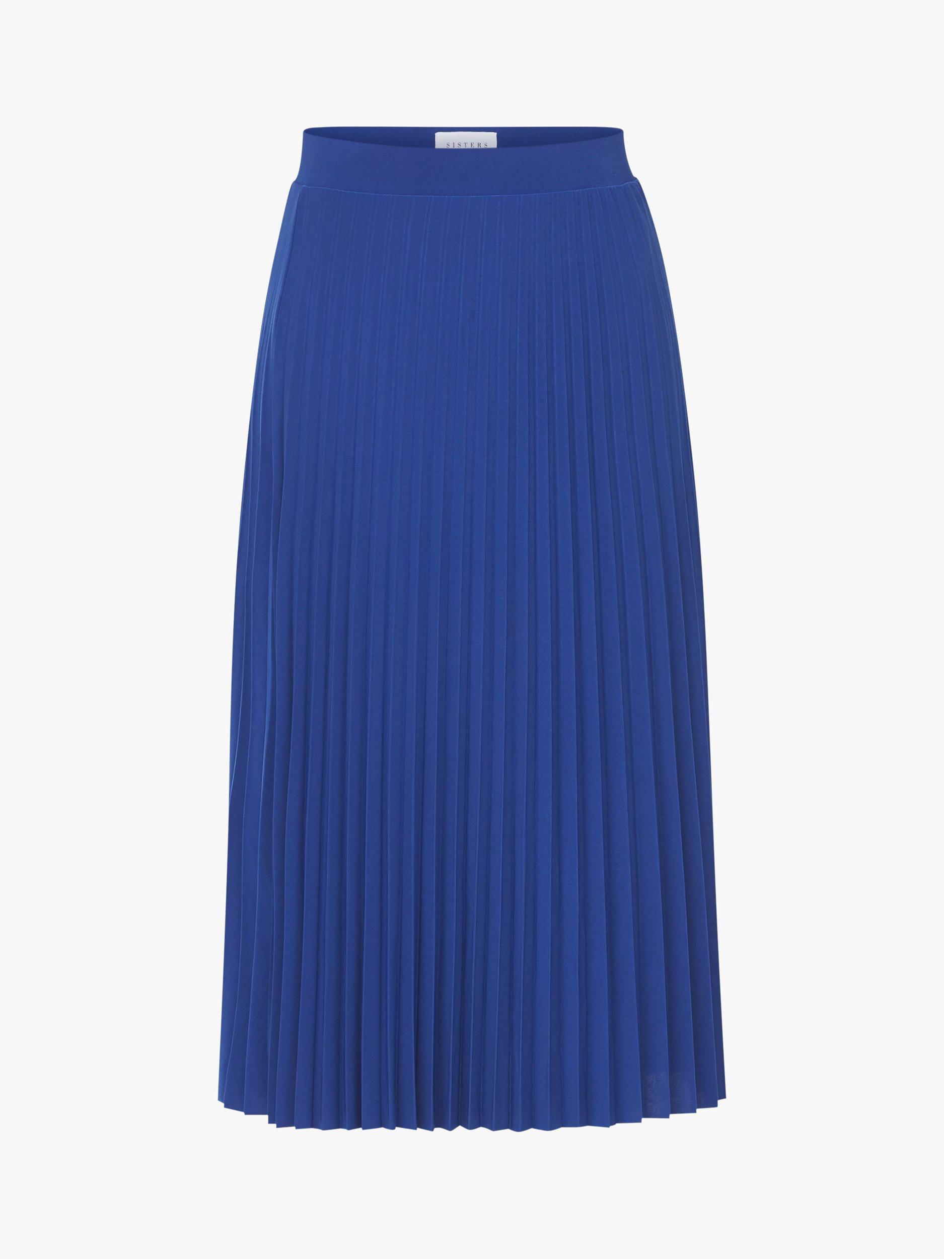 Product image 4 of 5, which shows Sisters Point Malou Pleated Midi Skirt, Cobalt, XS