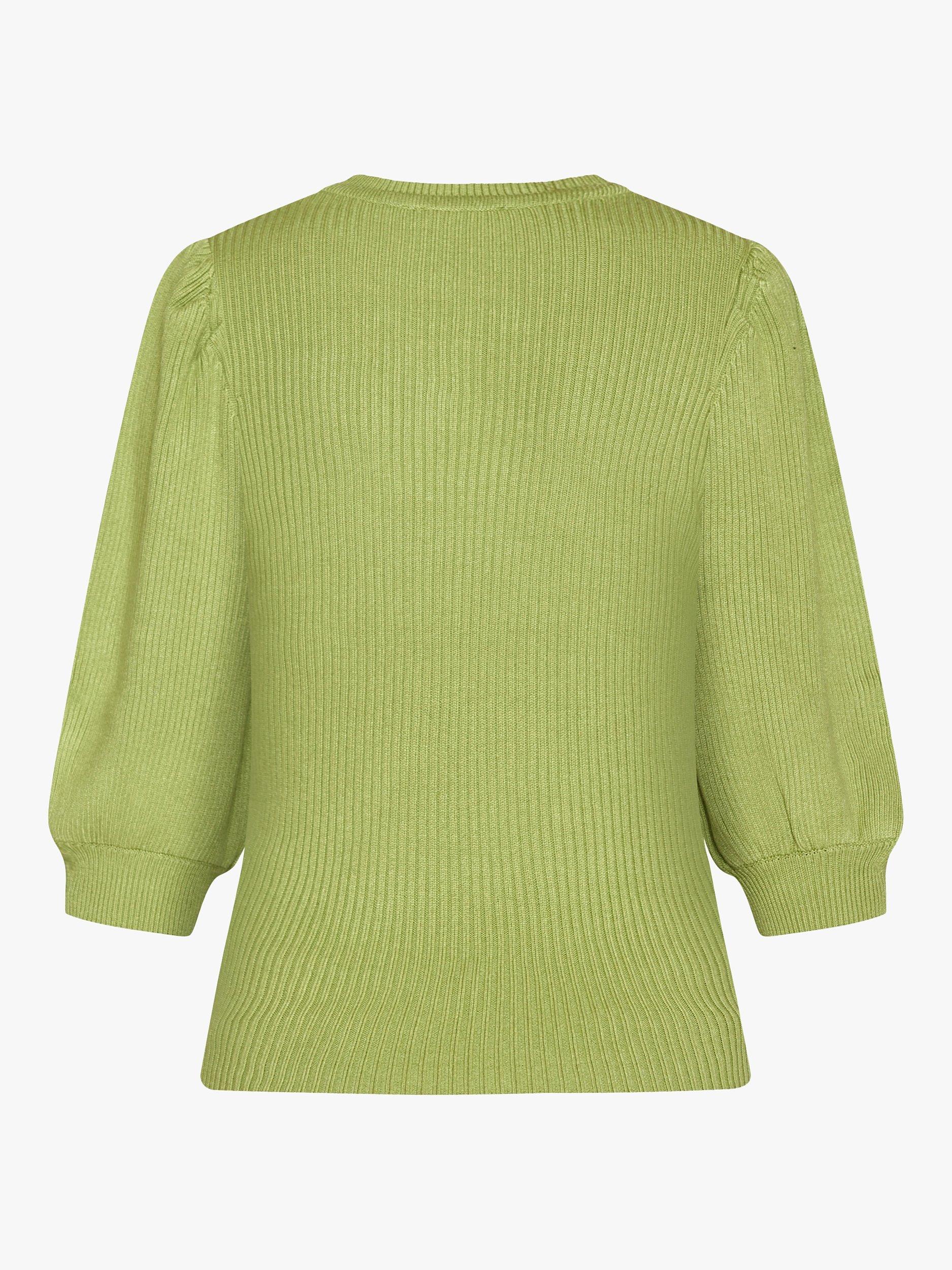 Sisters Point Halia Ribbed Puff Sleeve Top, Green Tea, XS