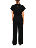 Sisters Point Girl V-Neck Wide Leg Jumpsuit, Black