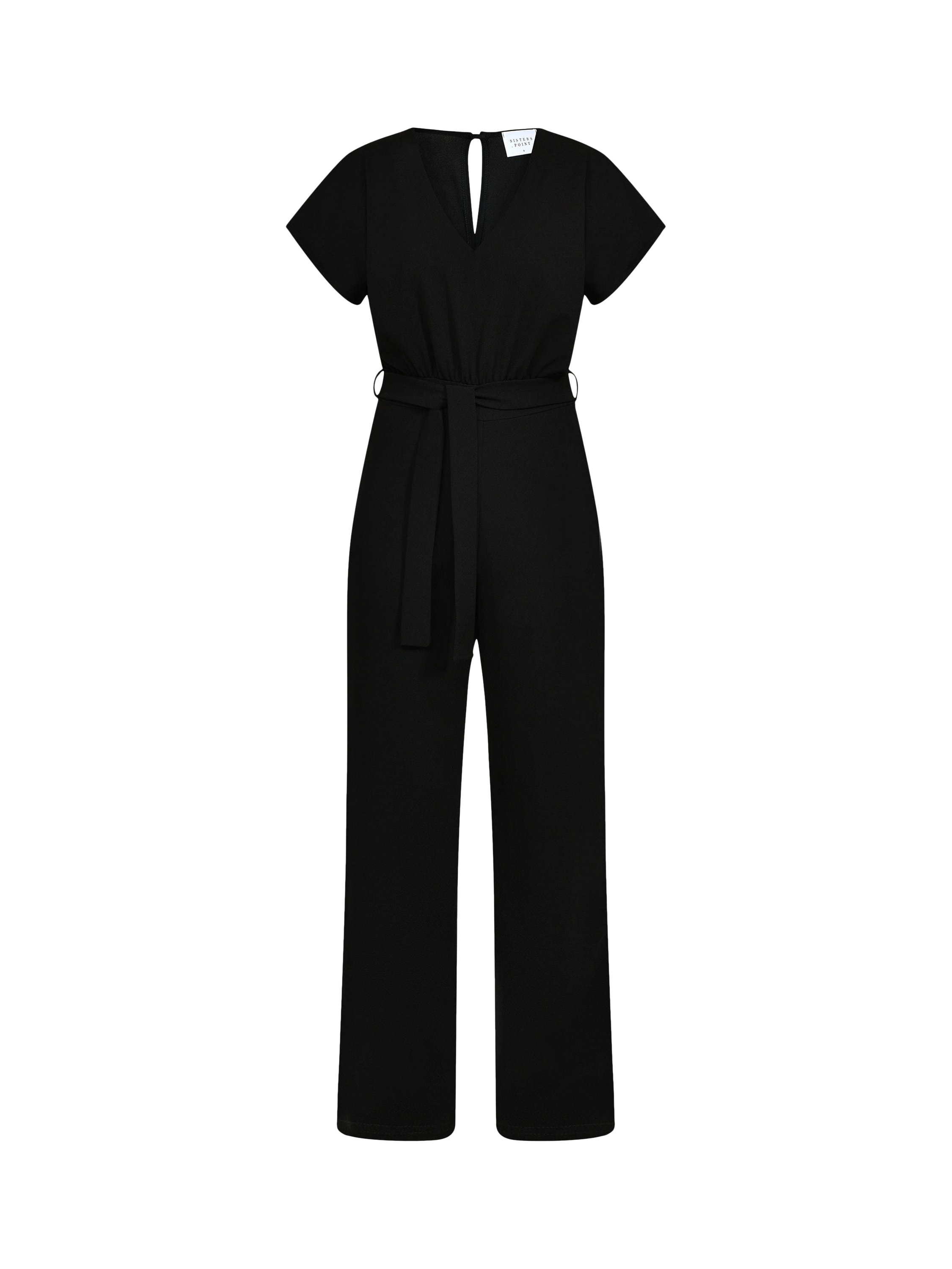 Product image 3 of 4, which shows Sisters Point Girl V-Neck Wide Leg Jumpsuit, Black, XS