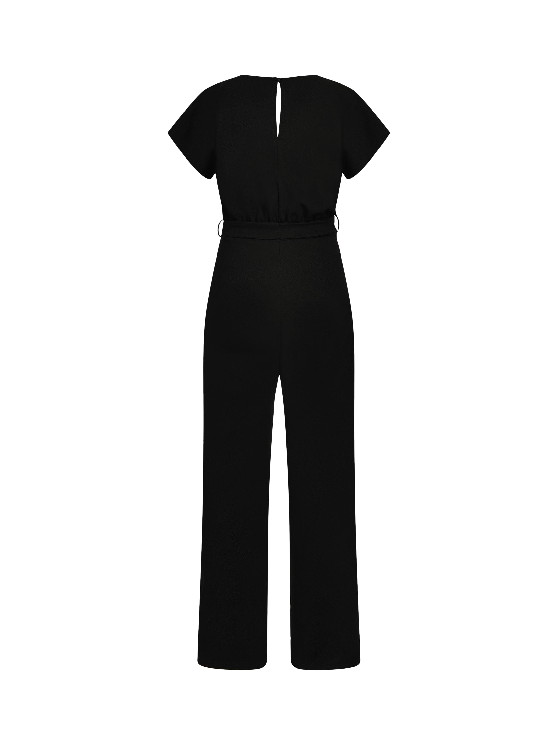 Product image 4 of 4, which shows Sisters Point Girl V-Neck Wide Leg Jumpsuit, Black, XS