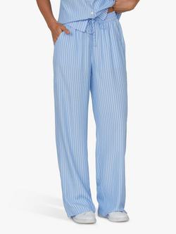 Sisters Point Ella Stripe Trousers, Blue/White, Blue/White