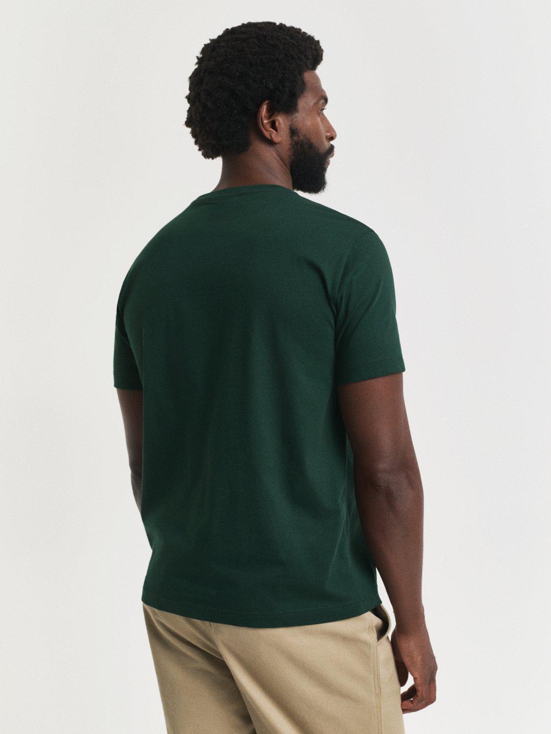 Product image 2 of 4, which shows GANT Regular Shield Short Sleeve T-Shirt, Tartan Green, S