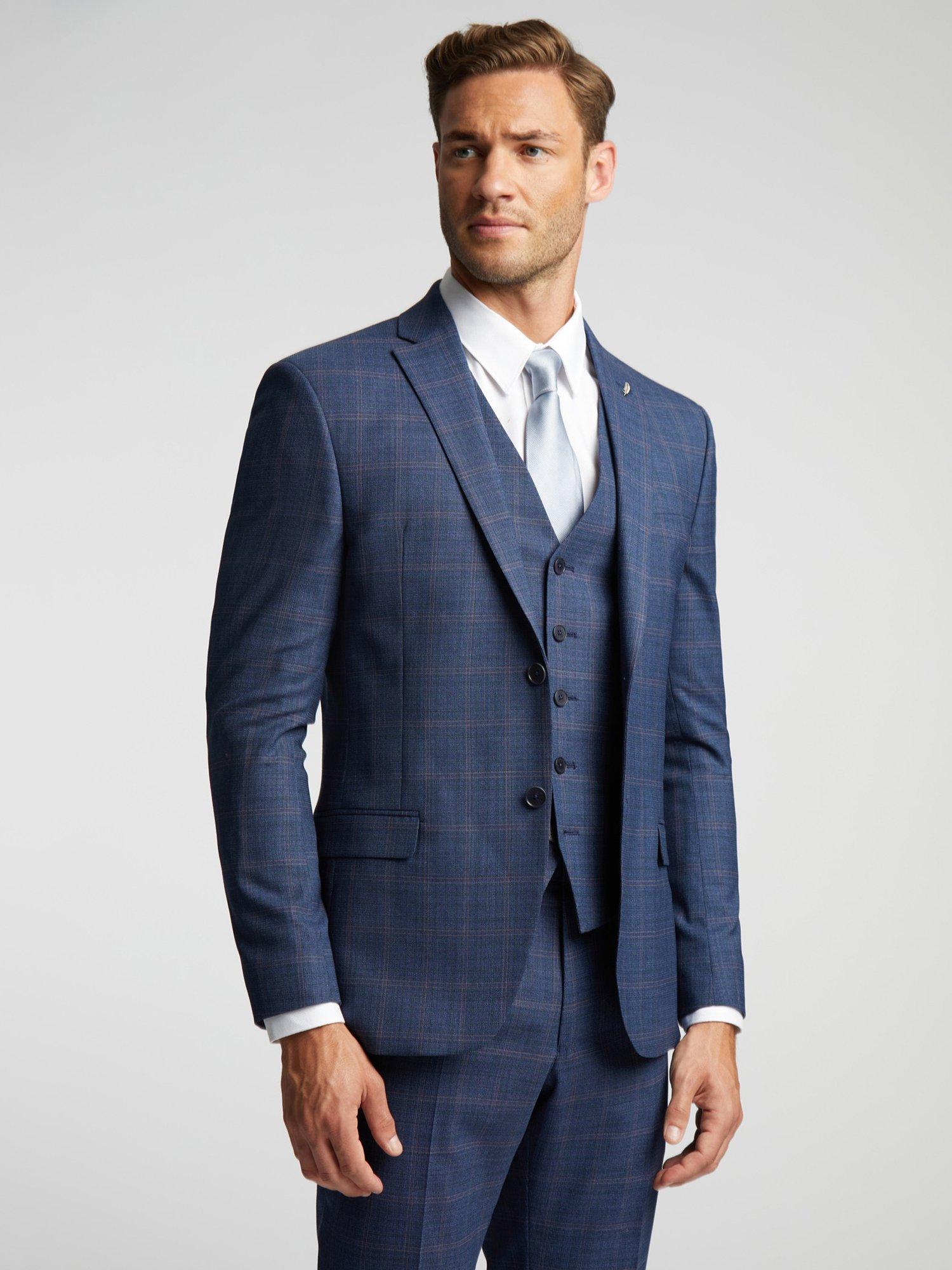 Ted Baker Slim Fit Wool Blend Suit Jacket, Blue/Mauve