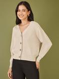 Yumi Relaxed Fit Stitch Cardigan, Oatmeal