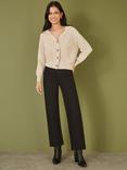 Yumi Relaxed Fit Stitch Cardigan, Oatmeal