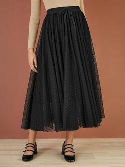Yumi Tulle Mesh Skirt - view 2, Black