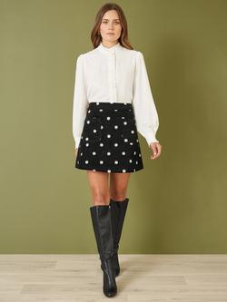 Yumi Daisy Corduroy Mini Skirt, Black/Multi, Black/Multi