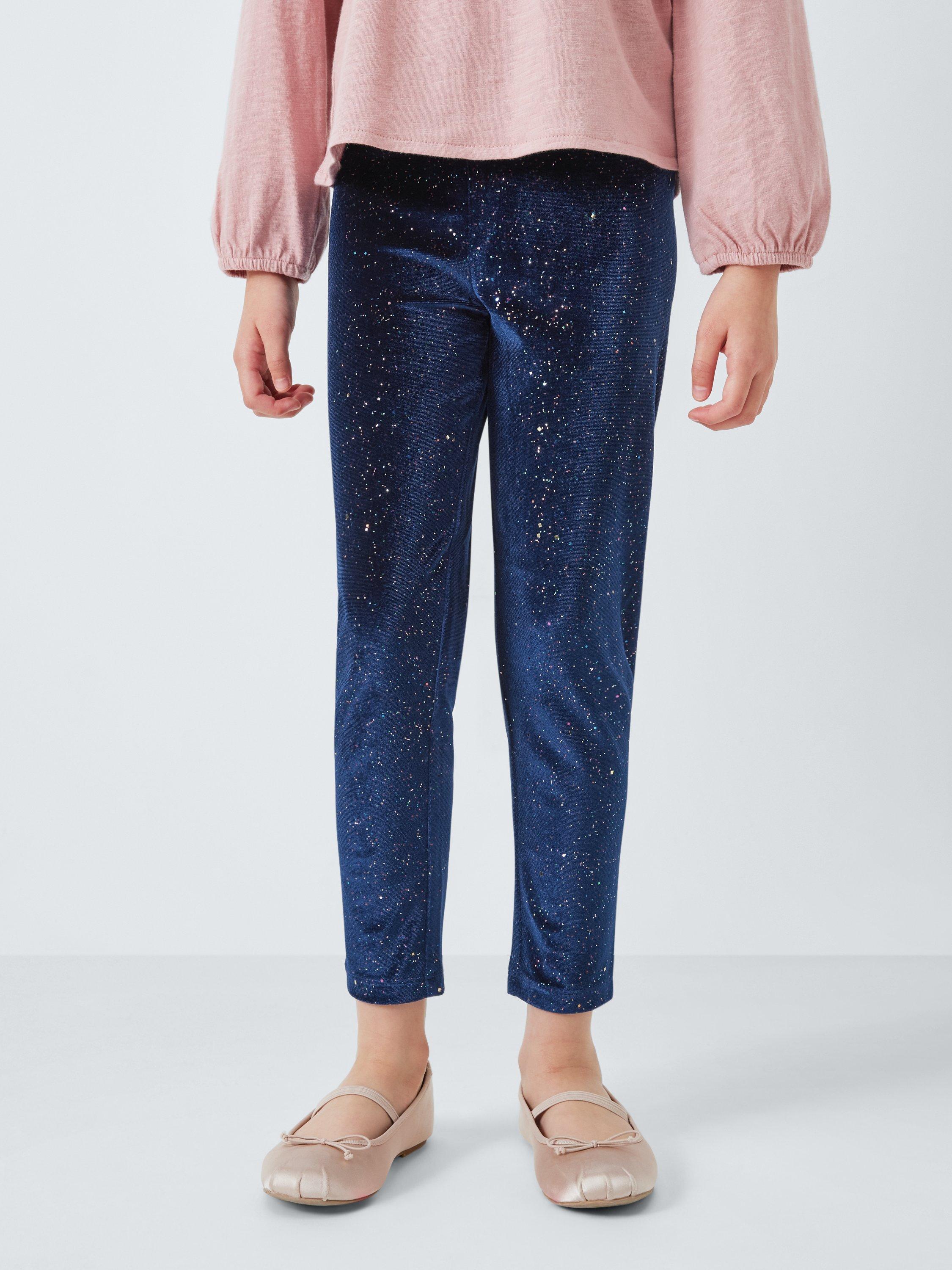 John Lewis Kids Glitter Velour Leggings Multi