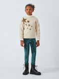 John Lewis Kids' Velour Stars Leggings, Teal