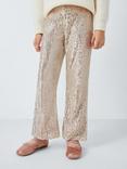 John Lewis Kids' Sequin Flared Trousers, Gold