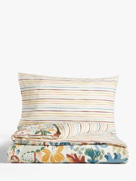 John Lewis Kids' Forest Dinosaur Duvet Cover and Pillowcase Set, Multi - view 2, Multi