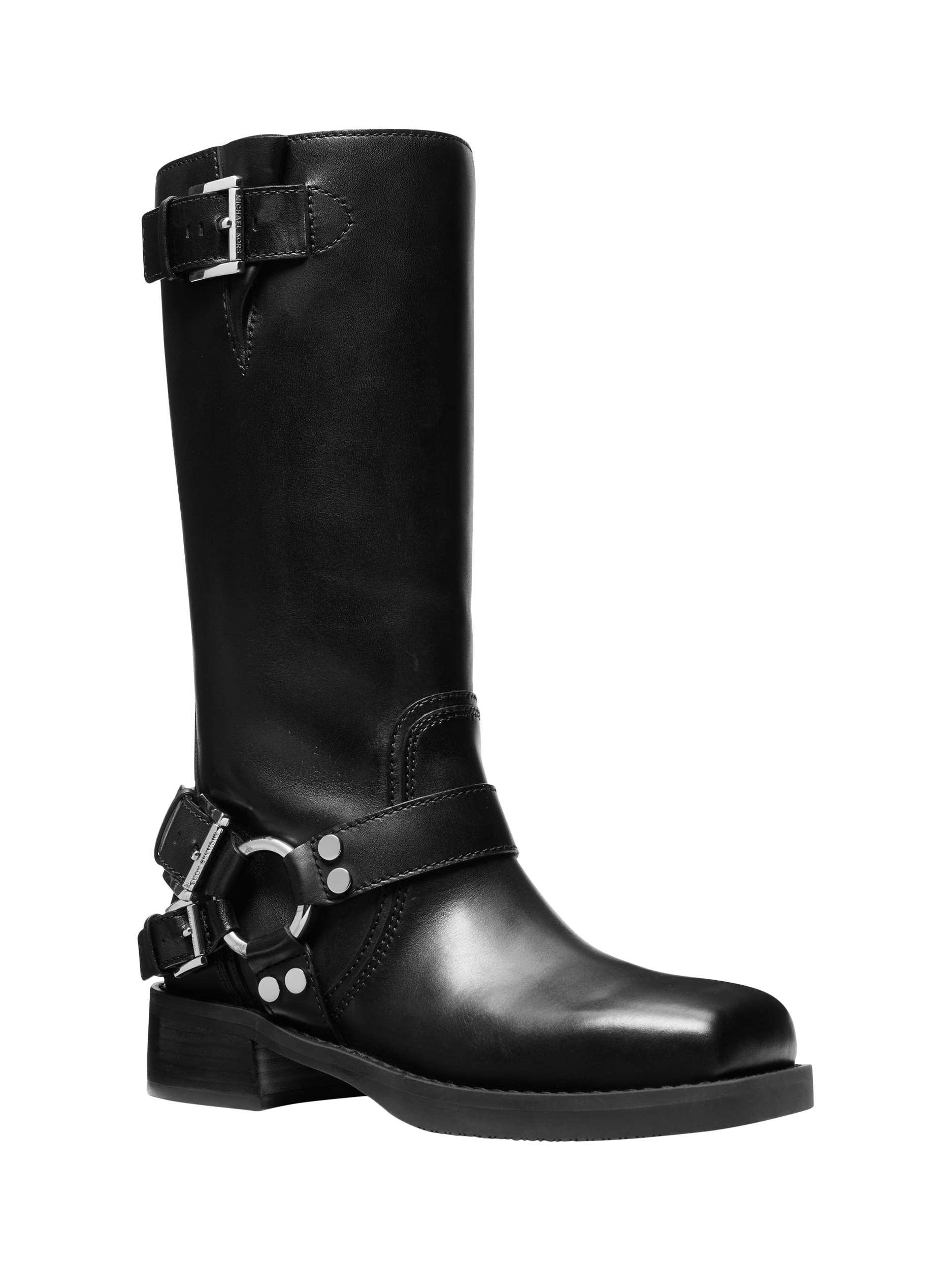 Michael kors black leather knee high boots online