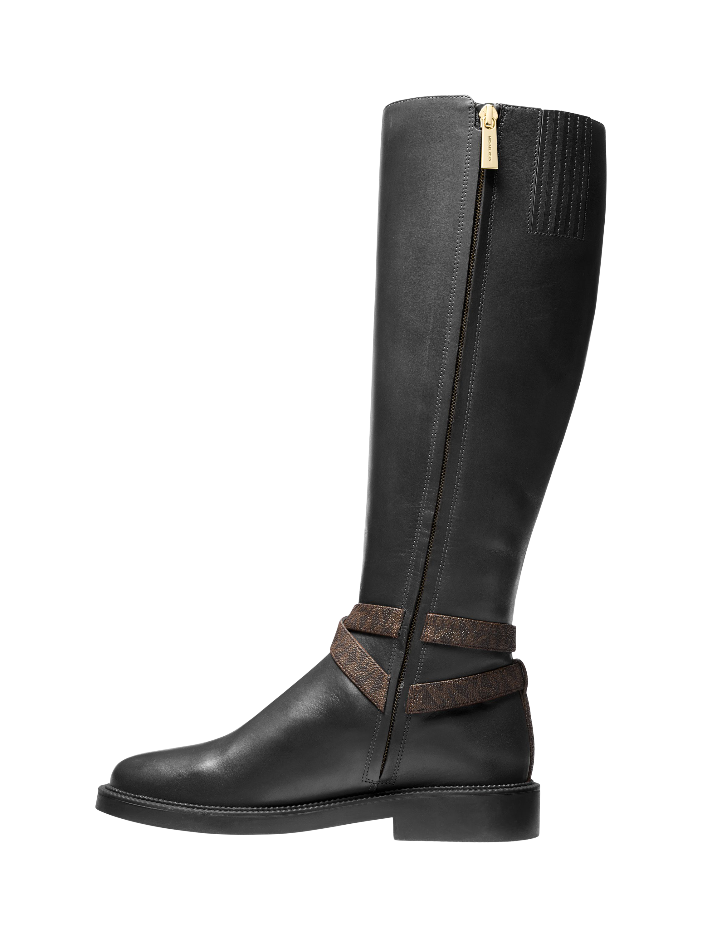 Michael Kors Abigail Leather Knee High Boots Black
