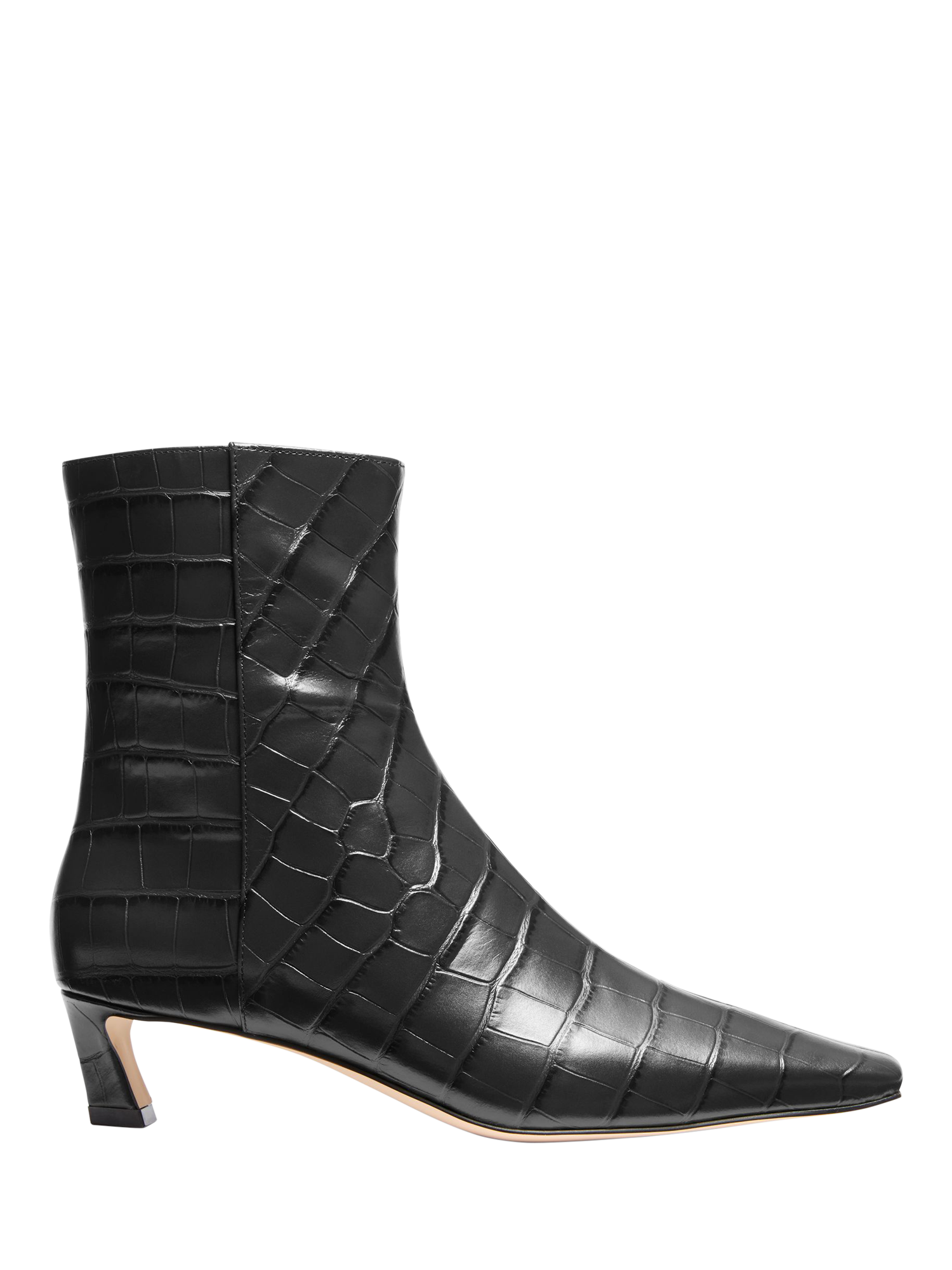 Michael Kors Cosmo Leather Kitten Heel Ankle Boots Black