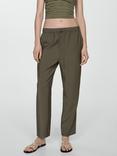 Mango Fluido Straight Leg Drawstring Waist Trousers