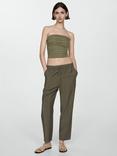 Mango Fluido Straight Leg Drawstring Waist Trousers