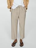 Mango Fluido Trousers, Light Beige